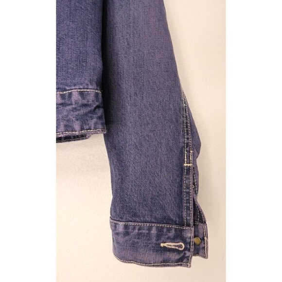GAP Blue Denim Trucker Jean Jacket Dark Wash Cotton Women's Size XS Extra Small - Picture 6 of 13